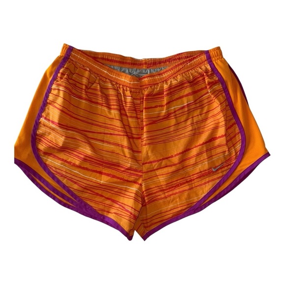 Nike Women's Orange and Purple Running Shorts - Picture 1 of 7